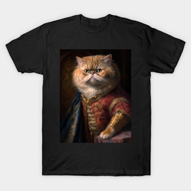 Royal Portrait of an Exotic Shorthair Cat T-Shirt by pxdg